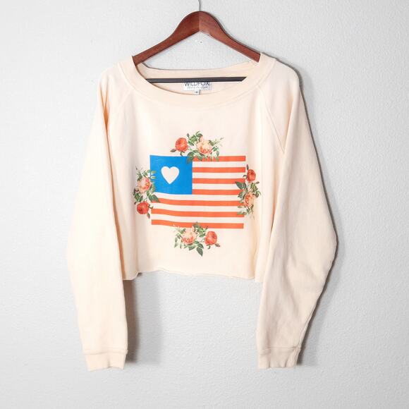 Wildfox Women’s Sweatshirt Barbiecore Americana Vintage USA Romantic Softpower S - Picture 1 of 10